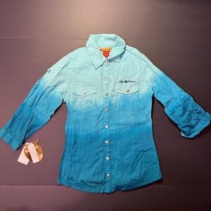 Apple Bottoms Turquoise Ombre Kids‎ Button-Down Shirt